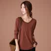 City plus CITYPLUS 2017 autumn new women&39s literature relaxed casual bottoming shirt T shirt CWTC178262 rust red XL