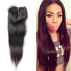4x4 Straight Lace Closure with Bleached Knots Baby Hair Natural Hairline Peruvian Virgin Human Hair Closure Hair Natural Color