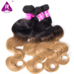 Ombre Hair 1b 27 Brazilian Body Wave Hair 2 Tone Black Brown 100 Unprocessed Human Hair Weave 3 Bundles300g Remy Hair Extensions
