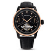Seagull SeaGull watch three calendar multi-function flywheel mechanical male watch black disk gold ring black belt 219328
