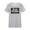 Semir Semir short sleeve T-shirt summer lady striped print straight long t-shirt Korean version 12216000030 black&white tone M