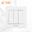 PowerSync ASWSCGS3S9 wall switch 86-type panel three-hole five-hole socket single control dual doorbell switch simple white