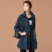 City plus CITYPLUS 2017 autumn&winter new women in the long section of the suit jacket denim jacket loose old cowboy windbreaker CWWT178256 dark blue M