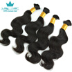 Russian Virgin Human Bulk Hair Body Wave 10A Wavy Russian Braiding Hair Extension 4pcs Natural Black Russian Bulk Hair no weft