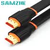 Shanze SAMZHE HDMI14 version 1080P digital high-definition line orange black 10 meters ultra-thin flat line computer TV set-top box projector connection soft line SM-CB100