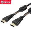 BIAZE HDMI cable version 20 2K 4K digital high-definition line 15 meters 3D video cable laptop TV projector monitor cable yellow&black linen JD004