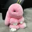 Digaren sprouting rabbit keychain pendant genuine car keychain chain backpack bag hanging decoration dead doll gift box decorated rabbit hair gift pink