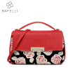 BAFELLI 2017 new split leather shoulder bags national floral printing crossbody red bolsa mujer handbags women messenger bags