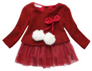 Toddler Baby Girls Knitted O Neck Bow Tutu Princess Party Dress Clothes Outfits