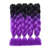 Synthetic Braiding Hair Jumbo Braid Hair 5pcslot High Temperature Kanekalon Fiber for Twist Braiding Hair 24" Black-dark purple