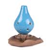 Zhu Lin Sheng Tao flute 6 hole painted short mouth flute professional playing type flute midrange C tone blue glaze ice crack