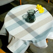 Yuan Yuan Inspiration Stripe Tablecloth Fresh Nordic Style Blue White Gray Striped Cloth Living Room Coffee Table Cotton Matai Table Square 150150cm