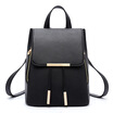 Fashion PU Leather Backpack School Bag Student Backpack Women Travel Bag with Golden Metal Zipper