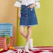 Semir skirt female 2017 autumn new women&39s cowboy A word half skirt was thin college skirt tide tan dress 16316200009 cowboy dark blue L