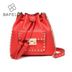 BAFELLI crossbody bags for women split leather tassel rivet bucket high quality shoulder bag 5 colors red bolsos mujer women bag