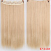 22 inch55cm Long Straight Women Clip in Hair Extensions Black Brown High Tempreture Synthetic Hairpiece