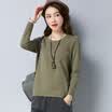 Markentsee 2017 new women&39s autumn pocket round neck solid color stitching long-sleeved Slim fashion simple chiffon shirt yzLYSX7336 army green XL
