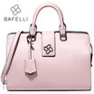 BAFELLI split leather doctor handbags zipper & hasp dress womens shoulder bag box black briefcase bolsa feminina women handbag