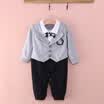 Traje del mono del mono del mameluco del caballero del niño del bebé Traje trajes 0-24Mon