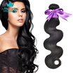 100 Unprocessed Virgin Peruvian Human Hair Peruvian Body Wave 3 Bundles Hair Extensions Grade 8A Human Hair Bundles Natural Black