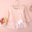 Toddler Baby Girls Knitted O Neck Bow Tutu Princess Party Dress Clothes Outfits