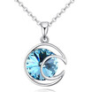 Moon Pendant Necklace For Women Fashion Jewelry Austrian Crystal White Gold Color Necklace Friendship Party Gift 26490