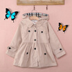 Kids Girls Hooded Winter Clothes Fleece Outerwear Long Trench Wind Coat Jacket