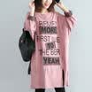 City plus CITYPLUS 2017 autumn&winter new style of women&39s clothing large size fat MM loose loose letters stitching bat sleeve long long-sleeved T-shirt CWTC179656 pink all