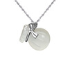 JingTian jewelry S925 silver inlaid Agate jade medullary pendant Jade medullary necklace agate pendant Girls necklace