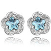 Austrian Crystal Stud Earrings For Women Gift Fashion Jewelry White Gold Color Flowers Earrings 2430