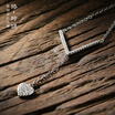 Luo Linglong s925 sterling silver love pendant necklace anti-allergy simple temperament personality fresh hand original gift