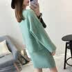 Milano MILANYIN Women&39s 2017 autumn&winter knitting suit fashion Korean version of the round neck loose long package hip two skirt SRSU051 pink all