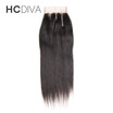 HCDIVA 44 Virgin Peruvian Hair Straight Lace Closure 100 Unprocessed Virgin Human Hair FreeMiddleThree Part Lace Closures