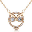Cubic Zirconia Fashion Jewelry Owl Necklace Pendant For Women High Quality Friendship Party Gift 26131