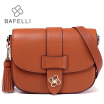 BAFELLI split leather women bag vintage tassel shoulder bag red saddle crossbody bag brown bolsa feminina women messenger bags