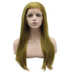 Iwona Synthetic Hair Lace Front Long Straight Green Wig