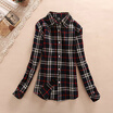 Hot Sale Autumn Winter Ladies Female Casual Cotton Lapel Long-Sleeve Plaid Shirt Women Slim Outerwear Blouse Tops Clothing