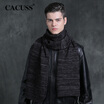 CACUSS new scarf male autumn&winter mixed color thick warm men&39s scarf extra long wool scarf W0170 dark gray one size