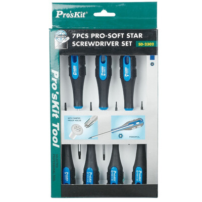 Po рабочих (Pro'skit) SD-2302 двухцветные мягкая ручка набор отверток (Т - 7 группа) Phillips отверток звезда
Po рабочих (Pro'skit) SD-2302 двухцветные мягкая ручка набор отверток (Т - 7 группа) Phillips отверток звезда