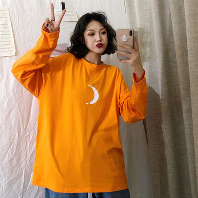 Womens Lovely CasualOversize Autumn Top T-Shirts Long Sleeve Orange Hip Hop BF Streetwear Plus Size Loose Tee Shirt Femme
Womens Lovely CasualOversize Autumn Top T-Shirts Long Sleeve Orange Hip Hop BF Streetwear Plus Size Loose Tee Shirt Femme