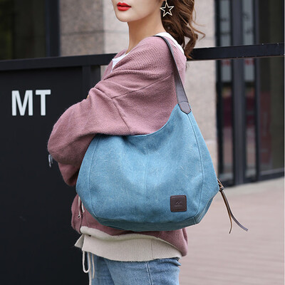 Fashion Women Vintage Canvas Handbags Shoulder Bags Large Capacity Multi-Pockets Casual Ladies Totes
Fashion Women Vintage Canvas Handbags Shoulder Bags Large Capacity Multi-Pockets Casual Ladies Totes