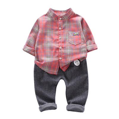 New Casual Baby Boys Clothes 2pcs Autumn Children clothing Long Sleeve Plaid Print Shirt TopsPants Trouser Set 5 colors
New Casual Baby Boys Clothes 2pcs Autumn Children clothing Long Sleeve Plaid Print Shirt TopsPants Trouser Set 5 colors