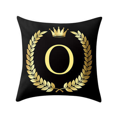 Siaonvr Pillow Cover Black&Gold Letter Pillowcase Sofa Cushion Cover Home Decor