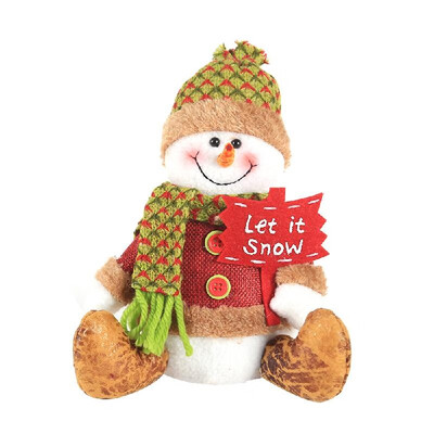 Christmas Decoration Doll Retro Style Santa Snowman Sitting Pose Doll Window Party Decoration
