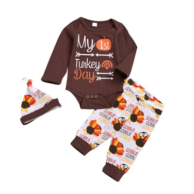 Autumn Casual Baby Boy Printing Rompers And Trousers And Hat Kids 3Pcs Thanksgiving holidayOutfit Set
Autumn Casual Baby Boy Printing Rompers And Trousers And Hat Kids 3Pcs Thanksgiving holidayOutfit Set