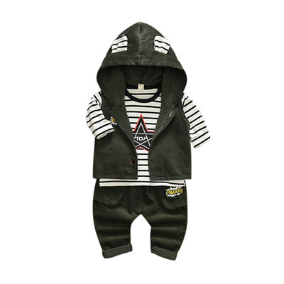 Children Suit 3pcs Baby Boy Cotton Stripe Long Sleeve T-shirt Vest Coat Trousers Suit Set Autumn Casual Boys New
Children Suit 3pcs Baby Boy Cotton Stripe Long Sleeve T-shirt Vest Coat Trousers Suit Set Autumn Casual Boys New
