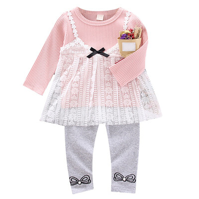Spring Autumn Baby Girls Casual Cute Lace Design Long Sleeve Dress With Cropped Trousers Kids Toddler Sundress Two-piece Set
Spring Autumn Baby Girls Casual Cute Lace Design Long Sleeve Dress With Cropped Trousers Kids Toddler Sundress Two-piece Set