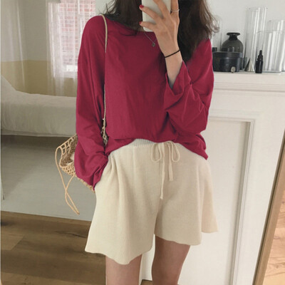 Korean Style Autumn Winter New Vintage Casual Loose Multicolor Solid plus size T-shirt Long-Sleeved T-Shirt Women camiseta mujer
Korean Style Autumn Winter New Vintage Casual Loose Multicolor Solid plus size T-shirt Long-Sleeved T-Shirt Women camiseta mujer