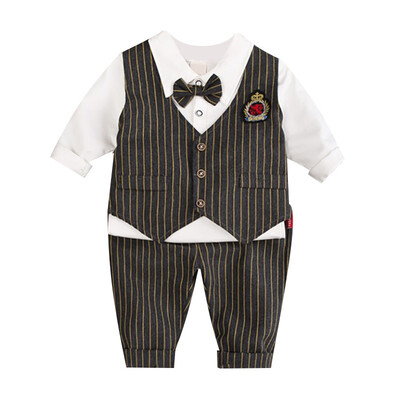 Autumn Baby Boy Girl British Style Striped Long Sleeve Shirt Striped Vest Trousers Casual Outfits Three-Piece Suit
Autumn Baby Boy Girl British Style Striped Long Sleeve Shirt Striped Vest Trousers Casual Outfits Three-Piece Suit