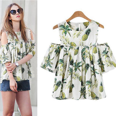 Large Size Summer Printing Womens T-shirts Strapless Fold Section Europe And The United States O-Neck Sweet T-shirt
Large Size Summer Printing Womens T-shirts Strapless Fold Section Europe And The United States O-Neck Sweet T-shirt